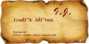 Izsák János névjegykártya