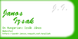 janos izsak business card