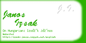 janos izsak business card